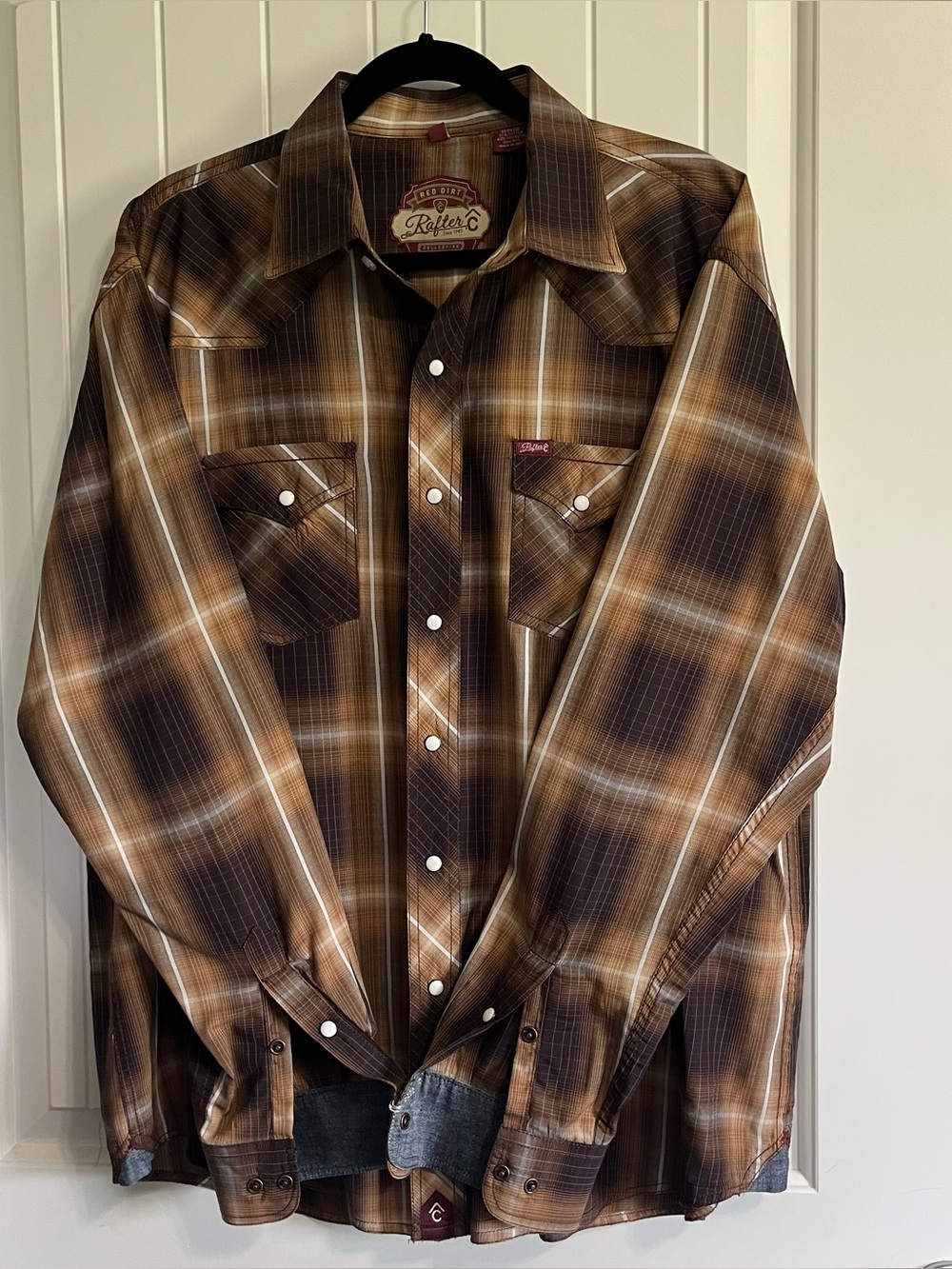 Roper Men's Brown Plaid Western Snap Button Shirt